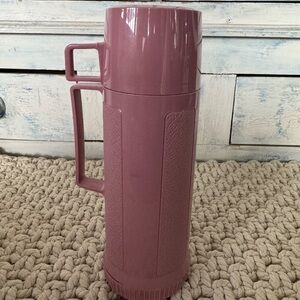 Vintage Thermos Mauve Pink Insulated Container Bottle Cup Narrow Neck - 100F